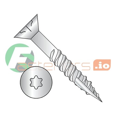 Newport Fasteners Wood Screw, #10, 2-1/2 in, Plain 18-8 Stainless Steel Flat Head Torx Drive, 700 PK 470394